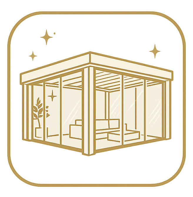 Icono de cerramiento exterior de cristal para terrazas y porches en viviendas de Madrid